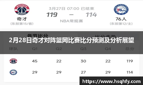2月28日奇才对阵篮网比赛比分预测及分析展望